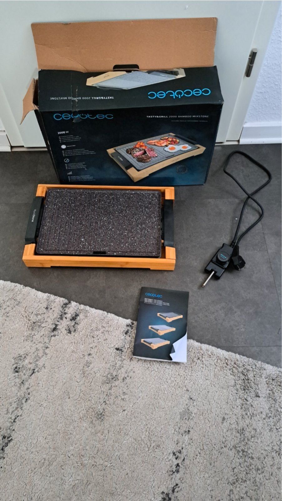 Cecotec Tasty & Grill 2000 Bamboo Elektrische Grill- und Kochplatte