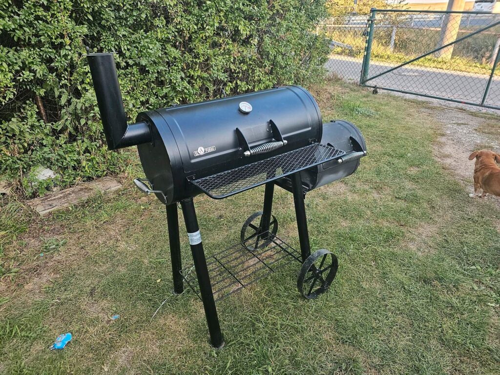 Eikuavons BBQ Smoker & Holzkohlegrill Kombi - Mit Aschenbecher, Ablage & Räucherofen, Edelstahl, Auf Rädern