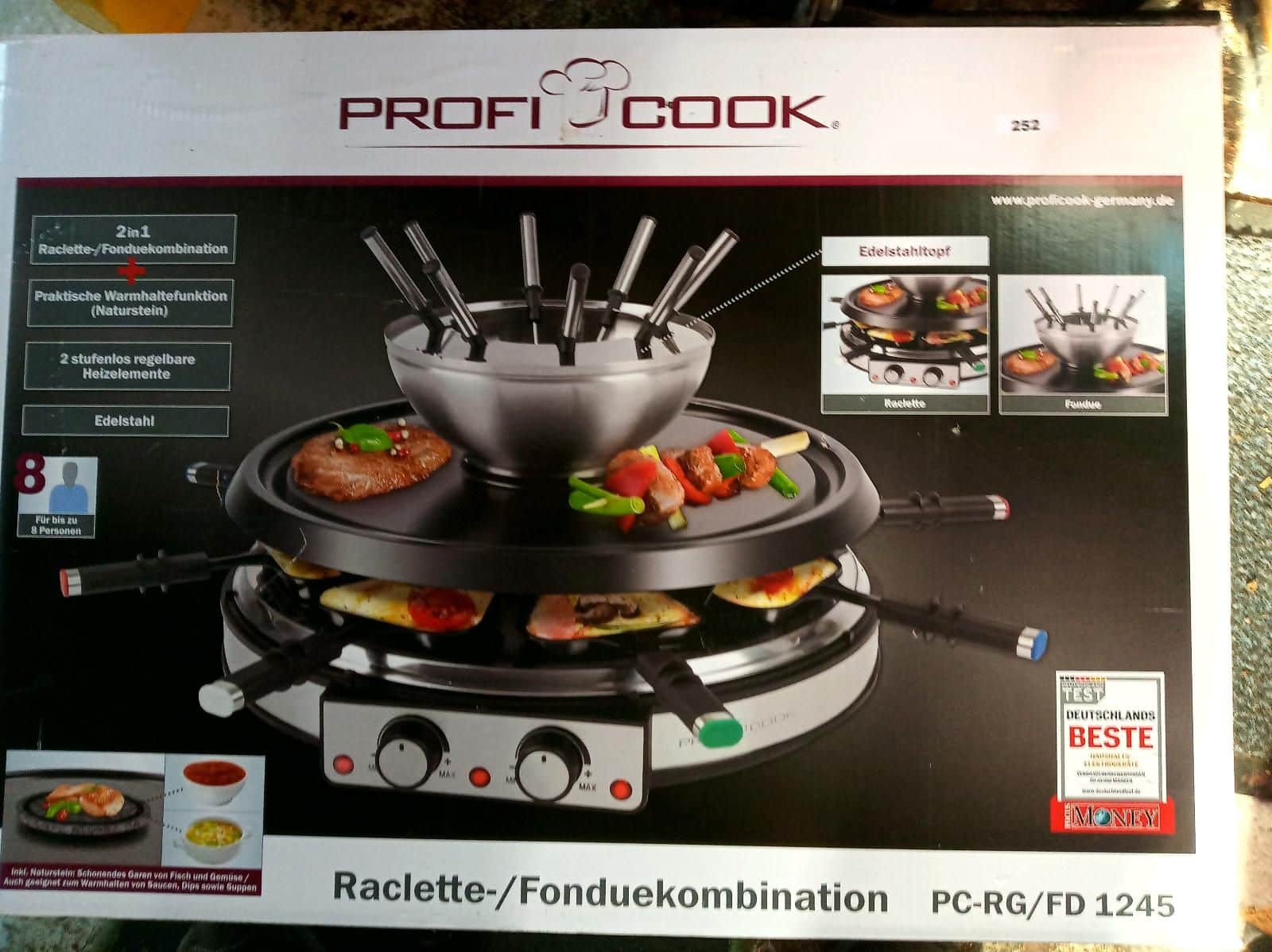 ProfiCook RG:FD 1245 Raclette Fondue Kombination