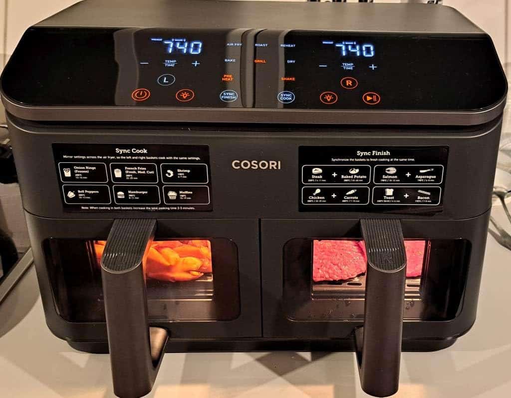 COSORI Heißluftfritteuse mit Doppelkammer