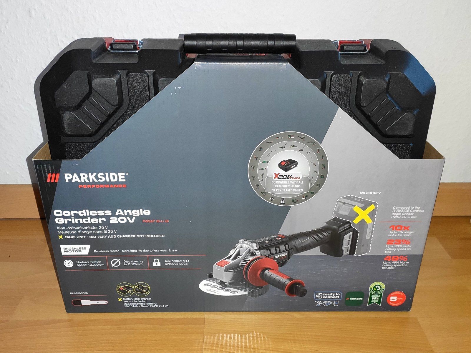 PARKSIDE® PERFORMANCE Akku-Winkelschleifer 20 V »PWSAP 20-Li E6« - EdelKüche