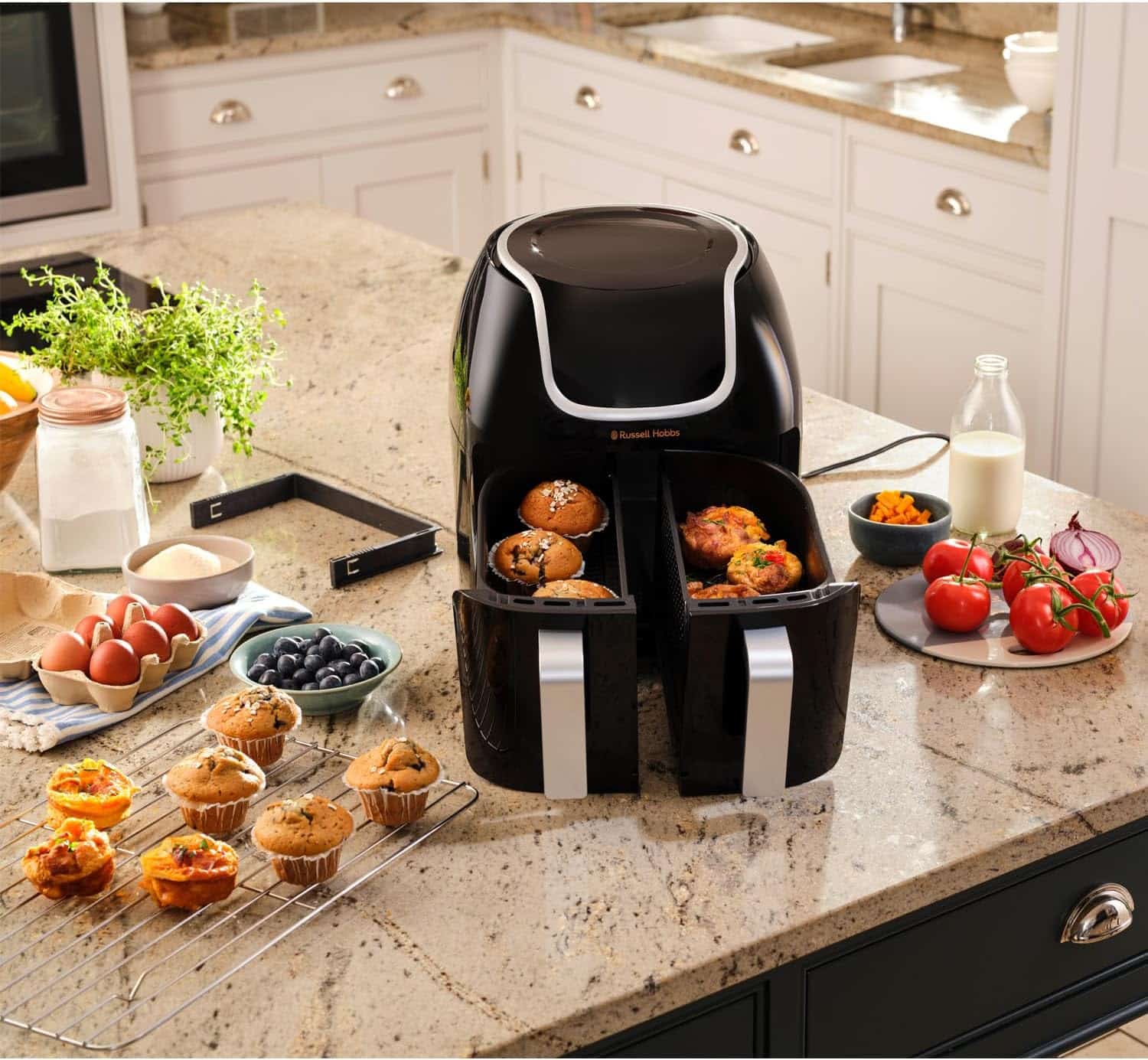 Russell Hobbs 27290-56 Satisfry Snappi Airfryer, 2 sütőtérrel Russell Hobbs 27290-56 Satisfry Snappi Airfryer, 2 sütőtérrel