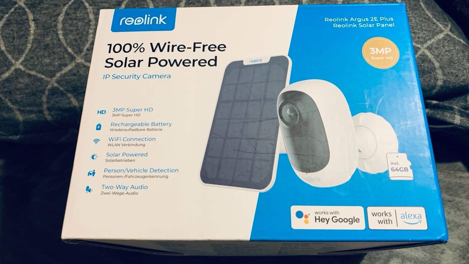 REOLINK Überwachungskamera Argus 2E + Solar Panel