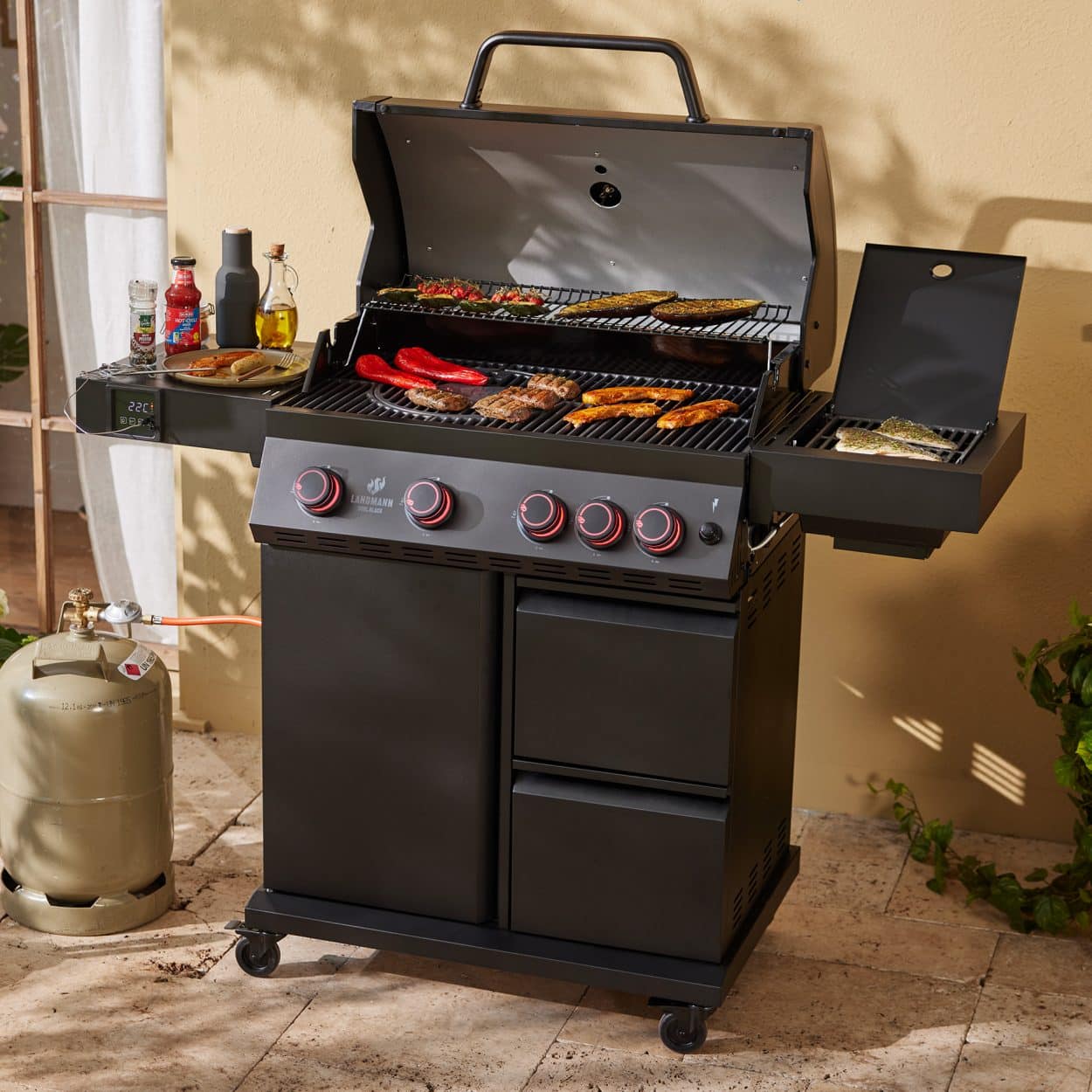 LANDMANN Gasgrillwagen Cool Black 4.1 maxX