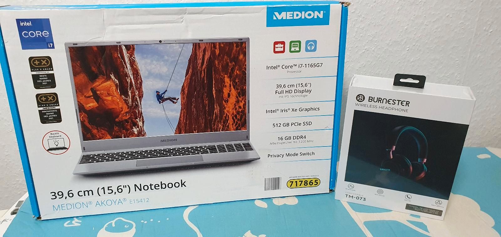 MEDION 15.6 Zoll Laptop E15412 i7-1165G7