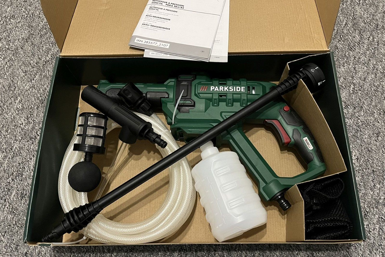PARKSIDE® 20 V Akku-Druckreiniger »PDRA 20-Li B3«