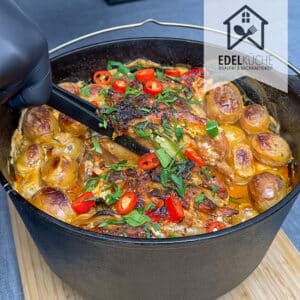 Schichtfleisch Teriyaki-Schmand im Dutch Oven