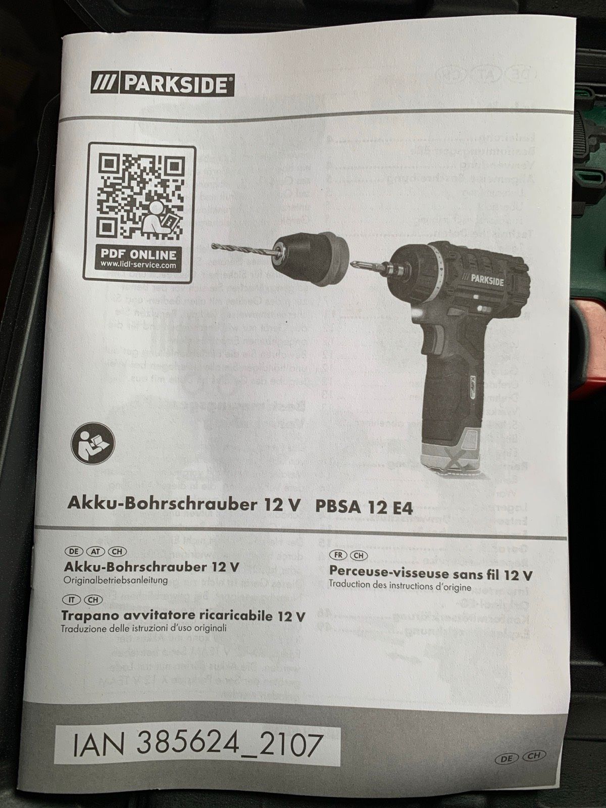 PARKSIDE® 12 V Akku-Bohrschrauber »PBSA 12 E4« Qualität