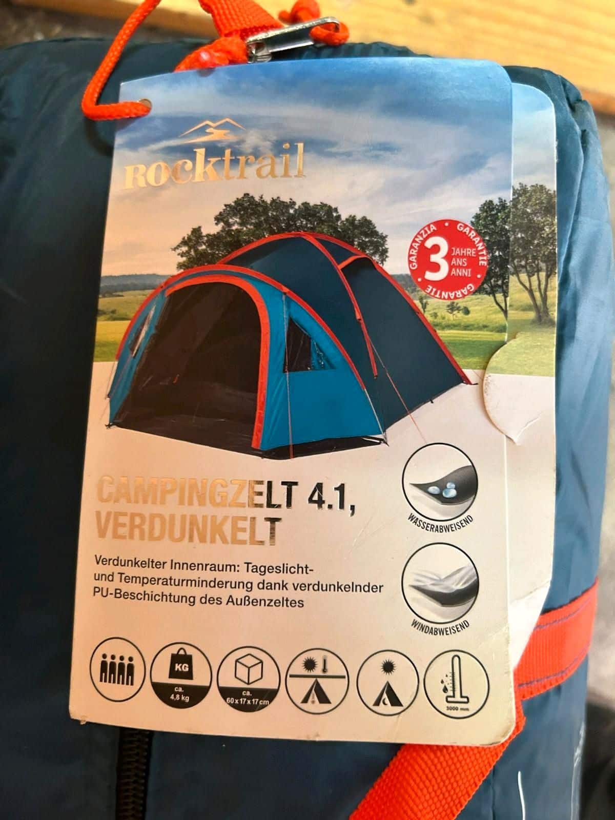 Rocktrail Campingzelt 4 Personen Doppeldach verdunkelt